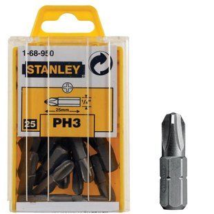 Біта з шестигранником 1/4 під шліц Ph3 довжиною 25 мм STANLEY 1-68-950 для професійного використання 25 штук в упаковці 1-68-950 фото