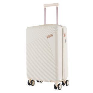 Чемодан Semi Line 20" (S) Ecru (T5757-2) 4 колеса об'єм 40 л для ручної кладі. Матеріал оболонки: ABS-пластик. DAS303591 фото