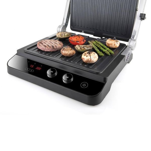 Гриль BLACK+DECKER BXGR2000E потужність 2000 Вт універсальний 2 пластини нержавіюча сталь цифровий екран BXGR2000E фото