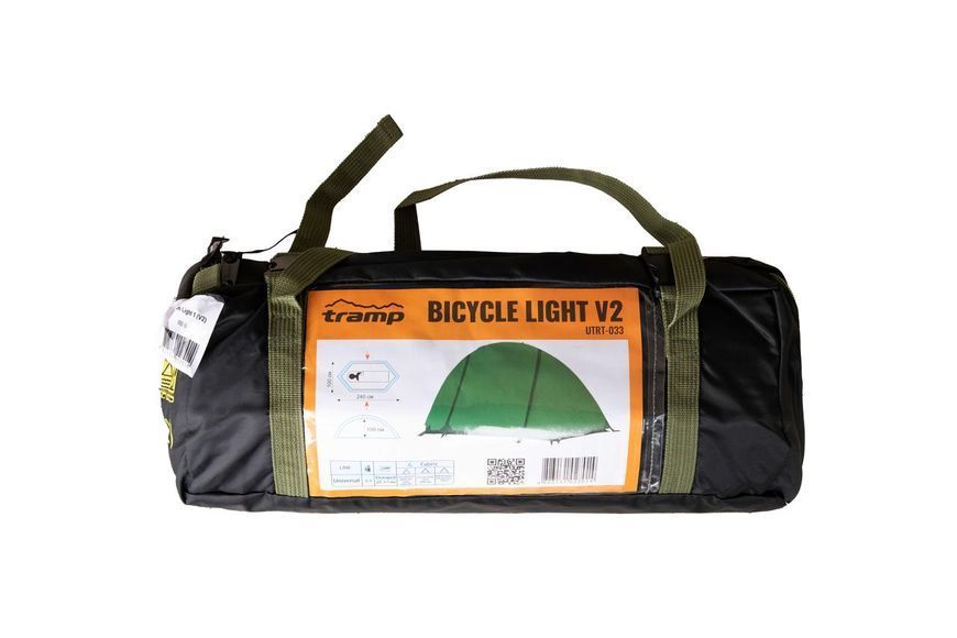 Намет Tramp Bicycle Light 1 v2 green UTRT-033 універсальний легкий 2 входи 2.3 кг 100 х 240 х 100 см двошаровий всесезонний UTRT-033 фото