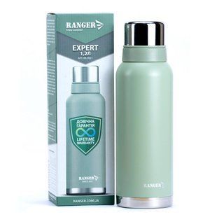 Термос Ranger Expert 12 літра RA 9921 - компактний подвійний для гарячих та холодних напоїв оливковий 2 чашки сталь 590 г RA9921 фото