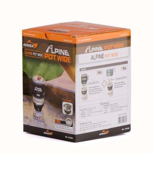 Газовий пальник Kovea KB-0703W Alpine Pot Wide Алюміній Сталь Пластик Потужність 140 г/ч Розмір 130 х 130 х 175 мм (201458ALP) Ва KB-0703 W фото