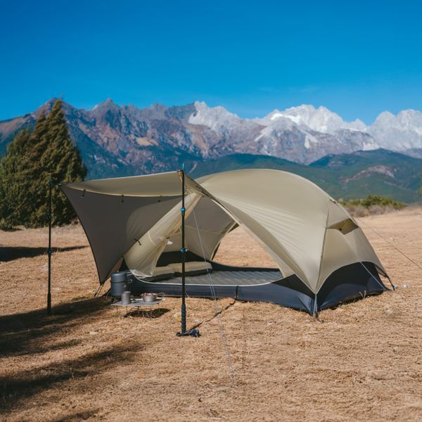 Намет двомісний ультралегкий Naturehike Mongar UL CNK2550WS016 коричневий для трьох сезонів вага 1.53 кг водостійкість 30000 мм 6927595770399 фото