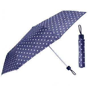 Зонт Semi Line Blue White Dots (L2036-3 Blue) складаний 98 см легкий 230 г з чохлом водонепроникний механічний DAS302209 фото