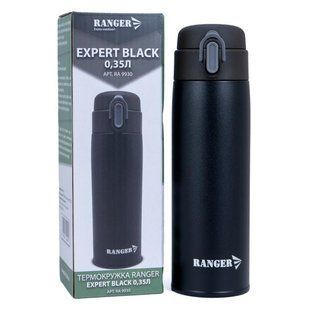 Термокружка Ranger Expert 035 літра Black нержавіюча сталь легка для гарячих і холодних напоїв 165 г об'єм 0.35 л RA9930 фото