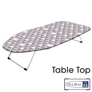 Дошка для прасування Casa Si Table Top 73x30 Білий/Рожевий Трикутник настільна з сітчастою поверхнею знімним чохлом та складними DAS302440 фото
