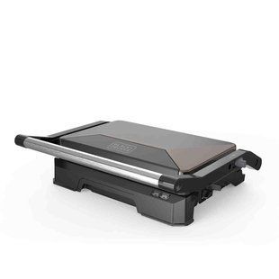Гриль BLACK+DECKER BXGR1001E універсальний 1000 Вт 2 пластини (BXGR1001E) для домашнього використання з ребристими пластинами BXGR1001E фото