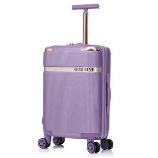 Валіза Semi Line 20" (S) Purple (T5916-2) об'єм 38 л вага 2.56 кг для ручної поклажі 4 колеса ABS-пластик DAS303376 фото