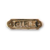 Табличка "Girl" латунна для дверей каюти Azur Marine Франція золотистий нове прямокутна PLAQ059 фото