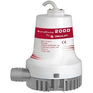 Помпа трюмна занурювальна Europump II 2000 24 В 128 л/хв максимальний підйом 35 м Італія Osculati новий електричний насос 16.122.15 фото