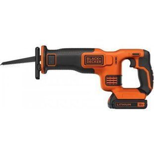 Пила шабельна акумуляторна BLACK+DECKER BDCR18 Li-Ion 18В частота ходів 0-3000 ход/хв вага 1.5 кг потужність 3000 Вт BDCR18 фото