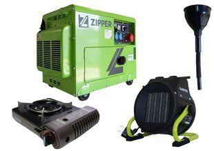 Дизельний генератор Zipper ZI-STE7500DSH + газова плита Orcamp CK-505 + електричний обігрівач Gardyer HE2000 4.2 кВт 158 кг KZI-STE7500DSH фото