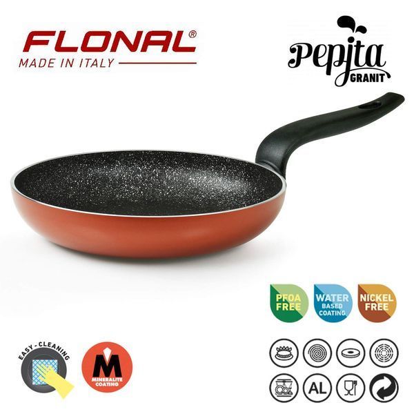 Сковорода Flonal Pepita Granit 32 см (PGFPS3250) з антипригарним покриттям Mineralite алюміній червона для великої родини DAS301959 фото