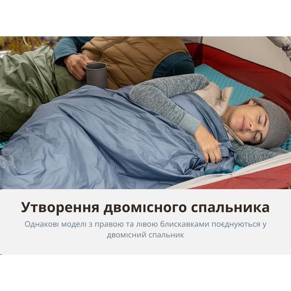Спальник надлегкий Naturehike Summer LW180 NH21MSD09 лівий (15&deg;C) p-p XL зелений вага 760 г розмір 205 * 85 см 6927595777961-L фото