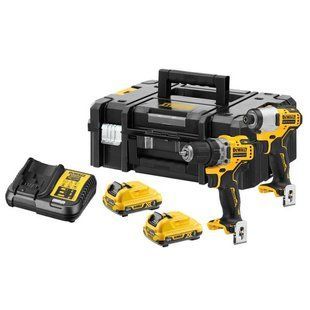 Набір з двох інструментів безщіткових DeWALT DCK2110L2T акумулятор 12 В вага 5.1 кг 2 акумулятори 3 Ач DCK2110L2T фото
