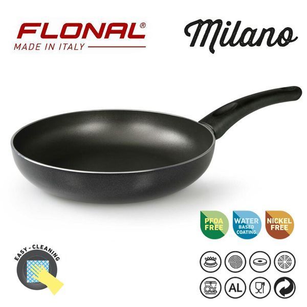 Сковорода Flonal Milano 30 см з антипригарним покриттям для здорового приготування їжі алюміній чорний металлік Виготовлено в. Ма DAS301982 фото