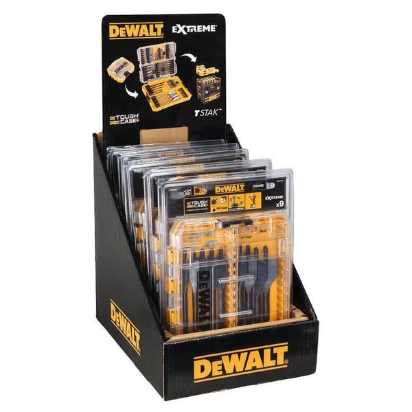 Набір перових свердел DeWALT DT70751 9 шт діаметр 12-32 мм пластиковий кейс Tough Case для дерева 152 мм DT70751 фото