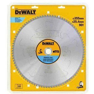 Диск пилковий METAL CUTTING DeWALT DT1922 діаметр 355 мм кількість зубів 90 товщина полотна 1.75 мм DT1922 фото