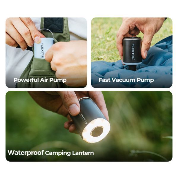 Насос-ліхтар кемпінговий Flextail Tiny Pump 2X помаранчевий 3 в 1 IP44 180 л/хв 1600 мАг водонепроникний TY2X1600-OG-i фото