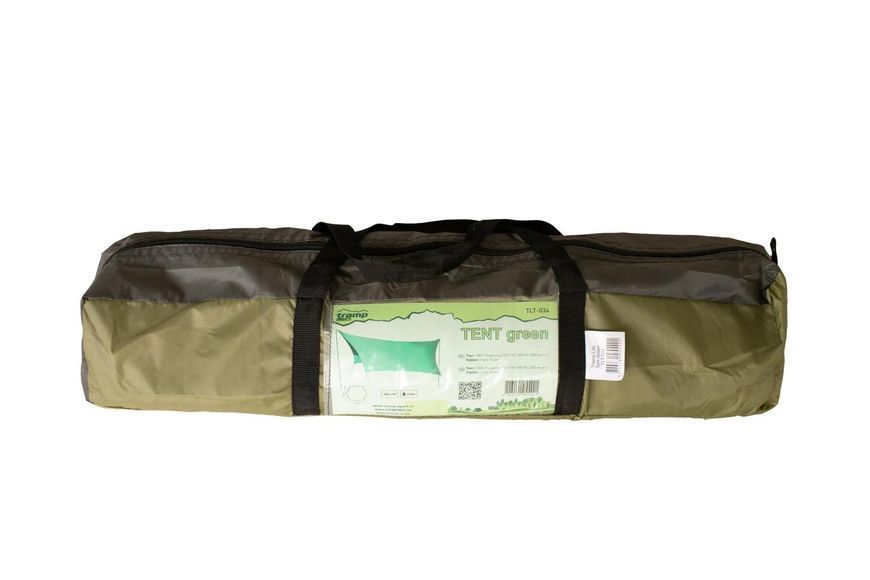 Тент зі стійками Tramp Lite Tent green UTLT-034 440 x 440 см вага 2.3 кг висота стійок 230 см водостійкість 2000 мм UTLT-034 фото