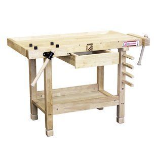 Столярний верстак Holzmann WB 106MINI для дітей від 3 років з висотою 655-725 мм ящиком для інструментів сертифікацією СЕ WB106MINI фото