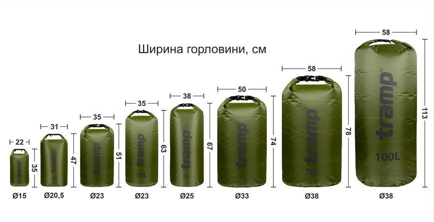 Гермомішок TRAMP PVC Diamond Ripstop 25л UTRA-118 Оливковий легкий для походів и активного відпочинку водонепроникний вес 185 г UTRA-118-olive фото