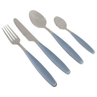 Набір столових приладів Gimex Cutlery Colour 16 предметів для 4 осіб нержавіюча сталь блакитні ручки подарункова упаковка стильни DAS302010 фото