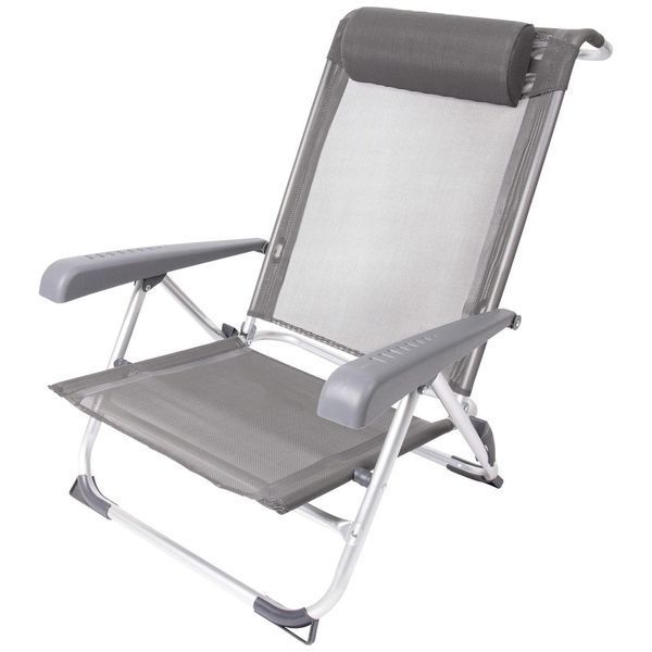 Крісло розкладне Bo-Camp Saint-Tropez Grey (1204796) для кемпінгу алюмінієвий каркас макс. навантаження 100 кг DAS303395 фото