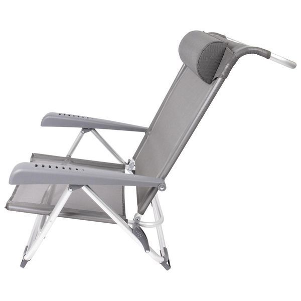 Крісло розкладне Bo-Camp Saint-Tropez Grey (1204796) для кемпінгу алюмінієвий каркас макс. навантаження 100 кг DAS303395 фото