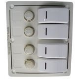Панель управління для яхти горизонтальна 4 клавіші IP68 з LED підсвіткою алюміній 12/24 В Sunfine новий бортовий тип SF50760-4HW фото