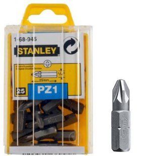 Біта з шестигранним хвостовиком 1/4 під шліц Pz1 довжиною 25 мм STANLEY 1-68-945 для професійного використання 1-68-945 фото