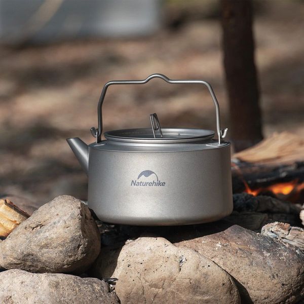 Чайник титановий Naturehike NH21CJ007 1 л вага 185 г розмір 167 x 150 мм для кемпінгу та походів 6927595782637 фото