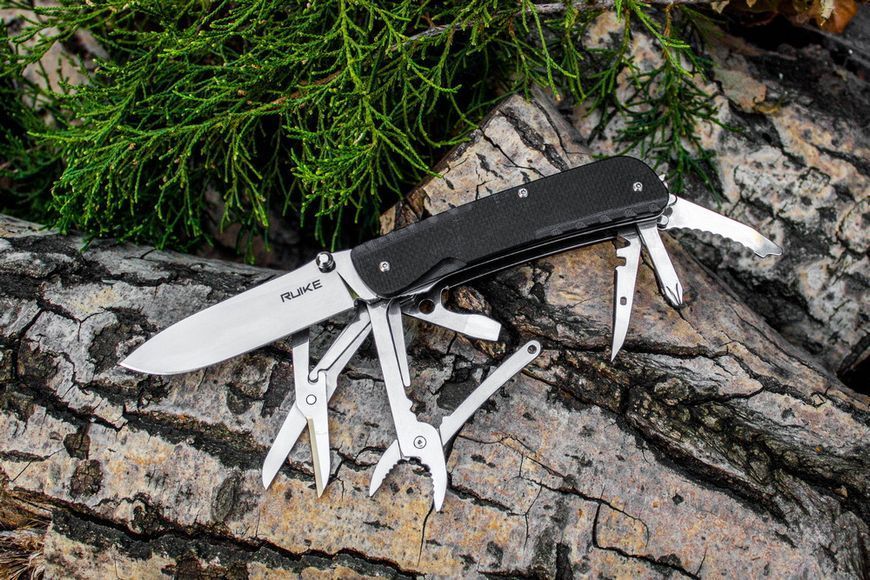 Багатофункціональний ніж Ruike Trekker LD41-B складаний 22 інструменти довжина клинка 85 мм маса 231 г чорний колір LD41-B фото