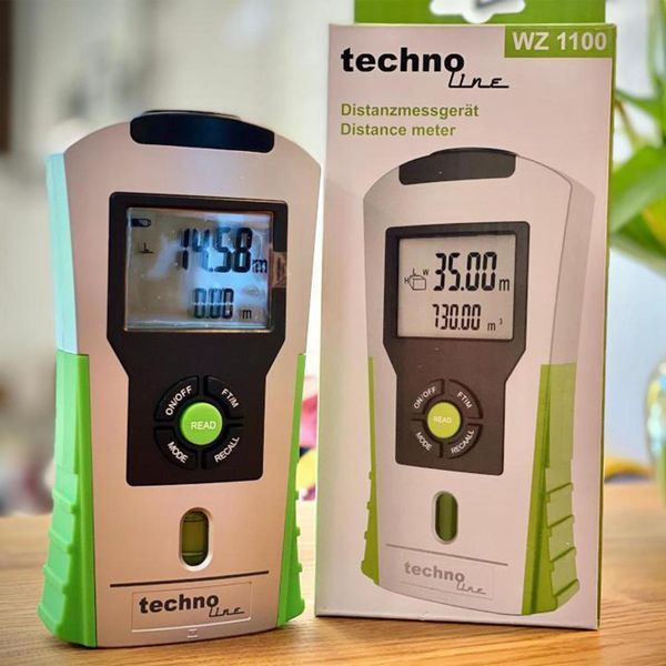 Ультразвуковий далекомір Technoline WZ1100 Silver/Green (WZ1100) - максимальна дальність 16 м з лазерною указкою DAS301828 фото
