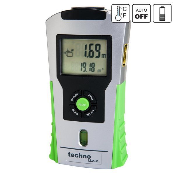 Ультразвуковий далекомір Technoline WZ1100 Silver/Green (WZ1100) - максимальна дальність 16 м з лазерною указкою DAS301828 фото