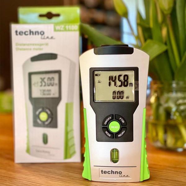 Ультразвуковий далекомір Technoline WZ1100 Silver/Green (WZ1100) - максимальна дальність 16 м з лазерною указкою DAS301828 фото