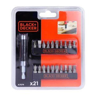 Набір біт BLACK+DECKER A7074 тип шліца Phillips Pozidriv Torx довжина 25 мм кількість 21 штук 1/4" A7074 фото