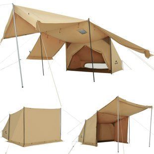 Намет одномісний із тентом Naturehike CNK2450WS026 коричневий 4-сезонний полікоттон 65% поліестер 1 спальне місце 9.25 кг 6927595713334 фото
