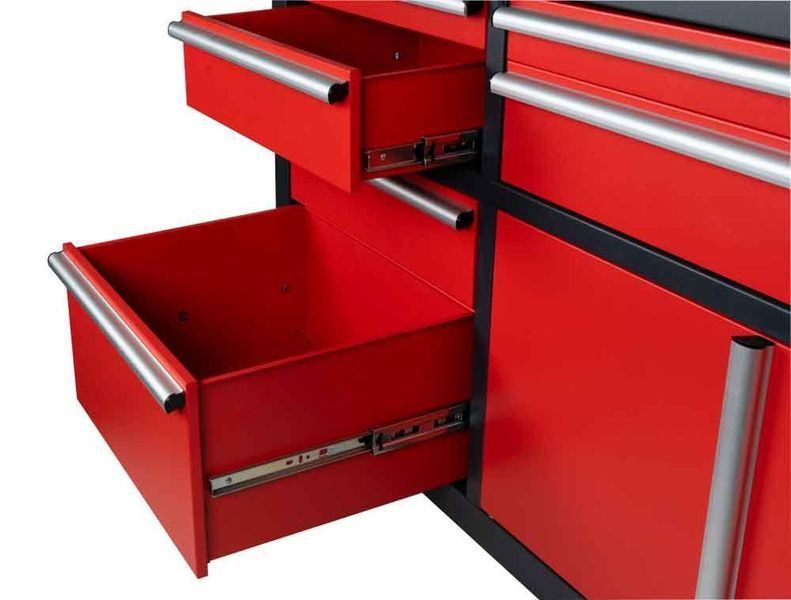 Набір Holzmann WEWA1216SET (верстак + стіл) з 6 ящиками та максимальною навантаженням 400 кг висота 920 мм вага 111 кг WEWA1216SET фото